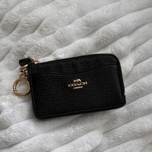 Coach Black Textured Leather Card Holder